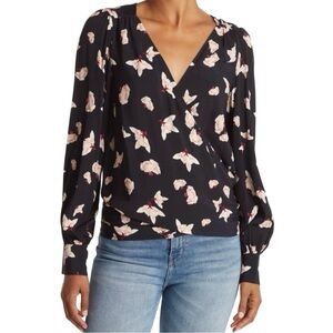 ba&sh Black Floral Blouse